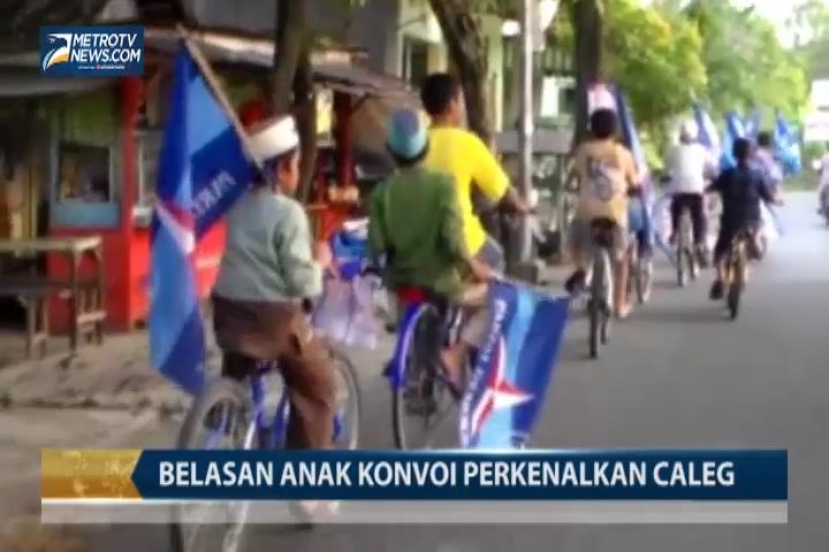 Konvoi Sepeda, Anak-anak ini Perkenalkan Caleg Demokrat 