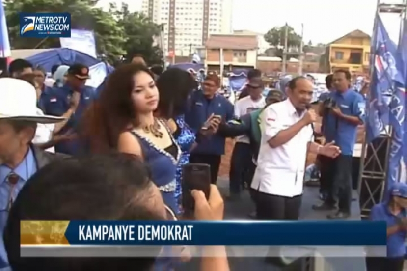 Meski Becek, Kampanye Demokrat di Jatinangor Tetap Meriah