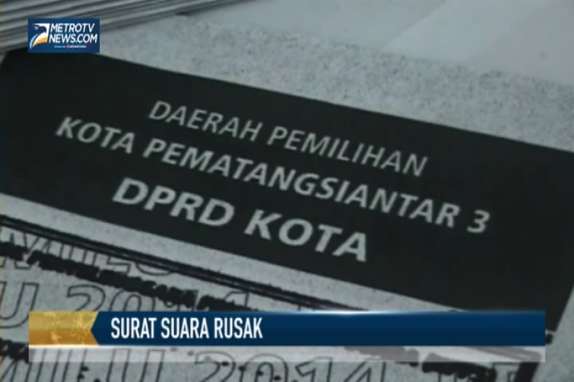 Ratusan Surat Suara di KPU Pematang Siantar Rusak
