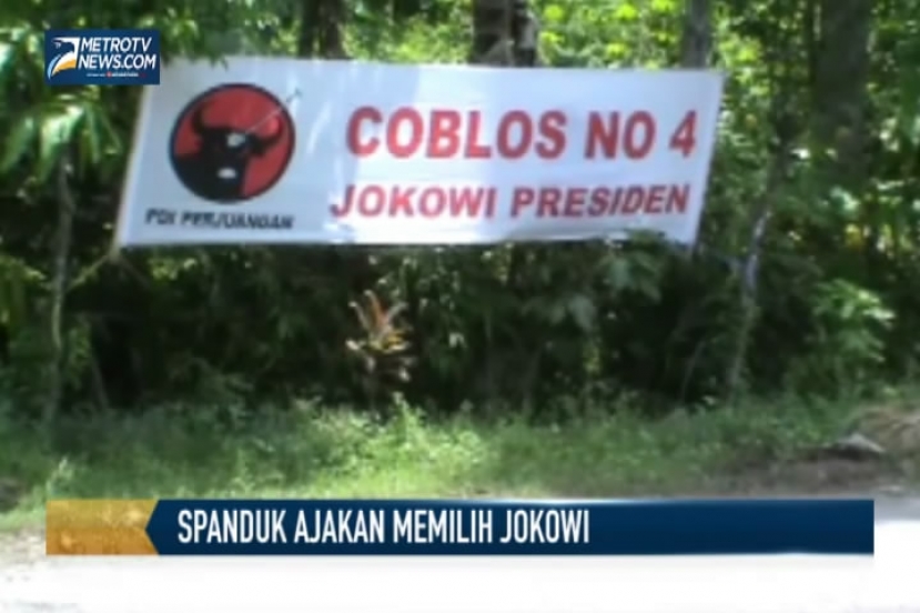 Spanduk Ajakan Memilih Jokowi Tersebar Luas di Pacitan