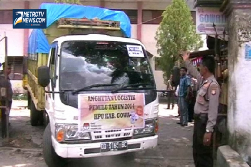 KPU Kabupaten Gowa Distribusikan Surat Suara