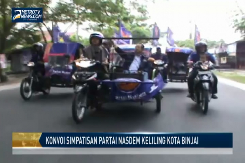 Konvoi Simpatisan Partai Nasdem Keliling Kota Binjai