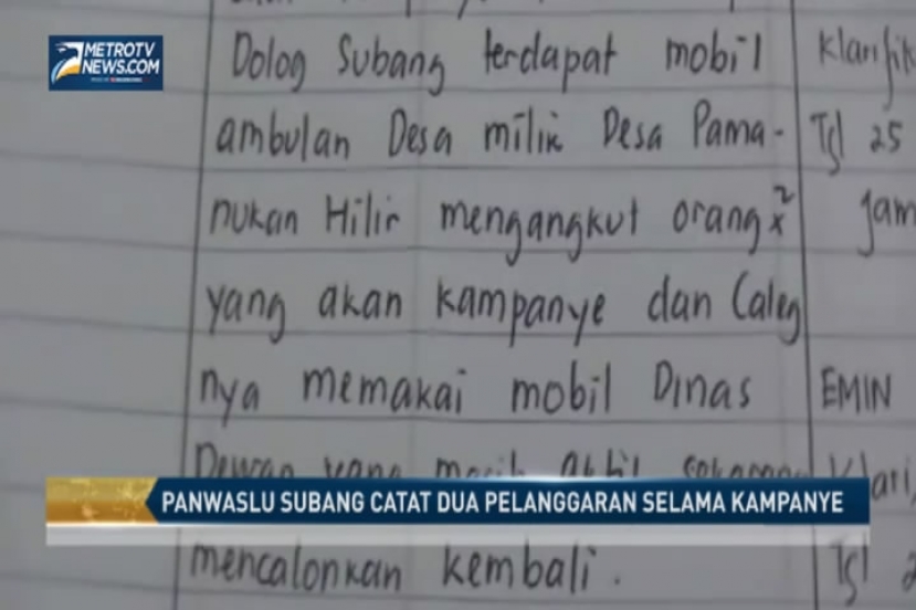  Panwaslu Subang Catat Dua Pelanggaran Selama Kampanye
