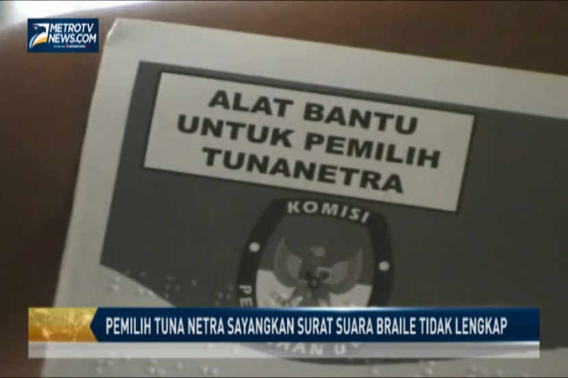 Pemilih Tuna Netra Sayangkan Surat Suara Braile Tidak Lengkap