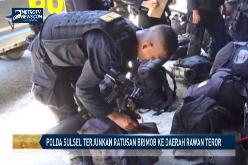 Polda Sulsel Terjunkan Ratusan Brimob ke Daerah Rawan Teror