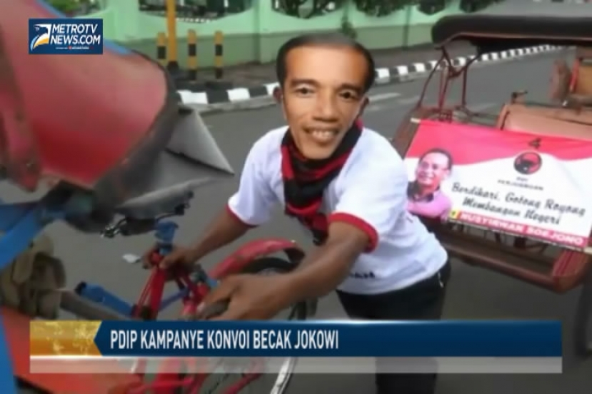 PDIP Kampanye Konvoi Becak Jokowi