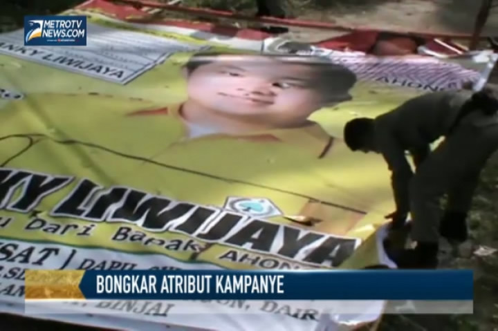 Masa Tenang Pemilu, Satpol PP Bongkar Atribut Kampanye