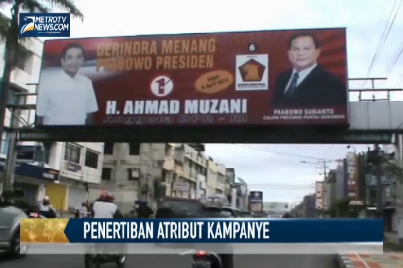 Ribuan Atribut Kampanye belum Ditertibkan