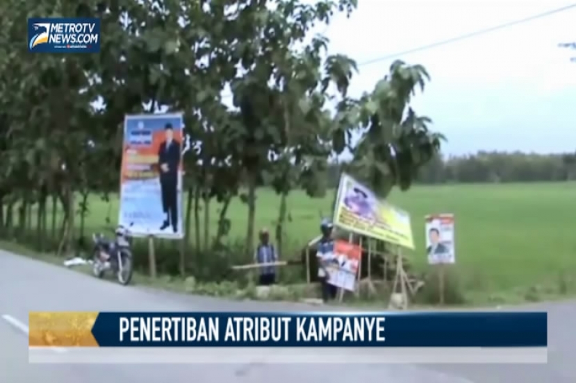 Langgar Aturan Masa Tenang, Ribuan Atribut Kampanye Ditertibkan