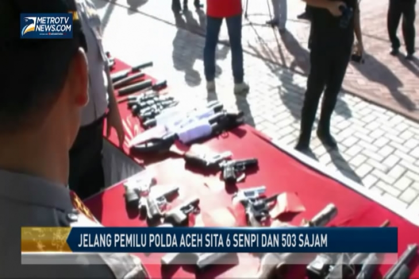 Polda Aceh Sita 6 Senpi dan 503 Sajam dalam Razia Jelang Pemilu