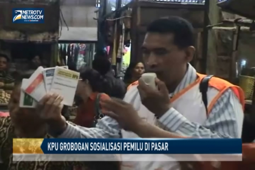 KPU Grobogan Sosialisasi Pemilu di Pasar Induk Purwodadi