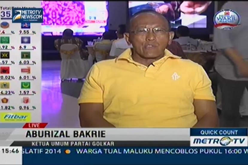 Ketum Golkar Terus Pantau Hasil Quick Count