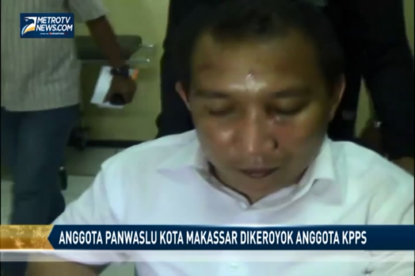 Anggota Panwaslu Kota Makassar Dikeroyok Anggota KPPS