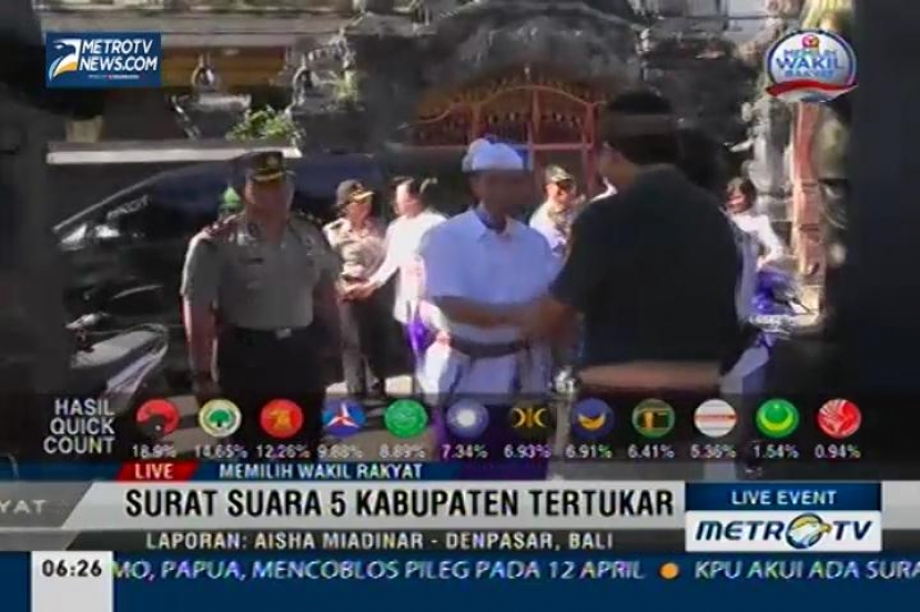 Surat Suara di 5 Kabupaten di Bali Tertukar