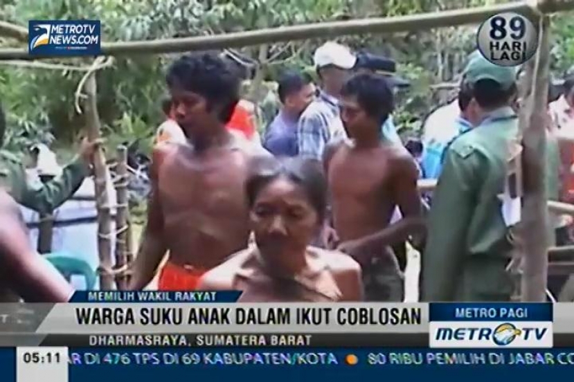 Enam Belas Warga Suku Anak Dalam Mencoblos di TPS Khusus
