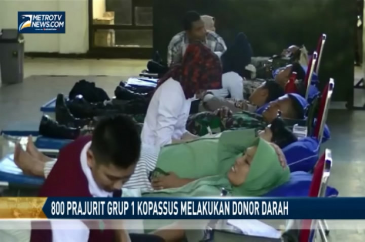 800 Prajurit Grup 1 Kopassus Melakukan Donor Darah