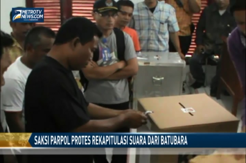 Saksi Parpol Protes Rekapitulasi Suara Batubara