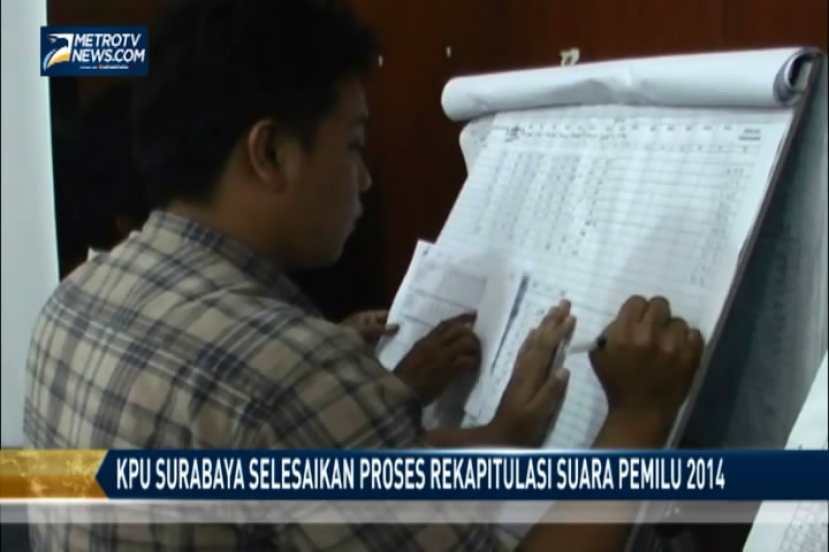 KPU Surabaya Selesaikan Proses Rekapitulasi Suara Pemilu 2014