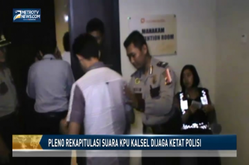 Pleno Rekapitulasi Suara KPU Kalsel Dijaga Ketat Polisi