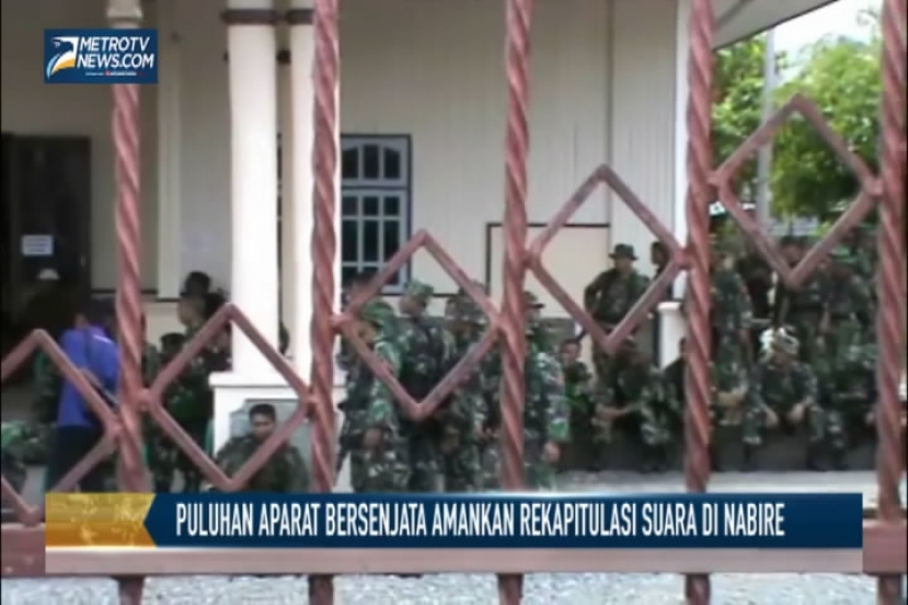 Puluhan Aparat Bersenjata Amankan Rekapitulasi Suara di Nabire