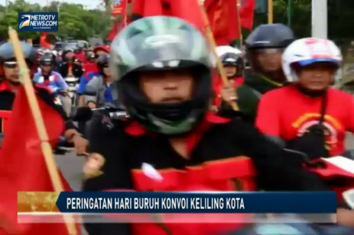 Peringatan Hari Buruh di Indramayu Konvoi Keliling Kota