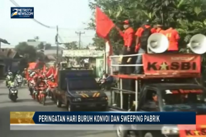 Buruh di Cimahi Konvoi dan Sweeping Pabrik