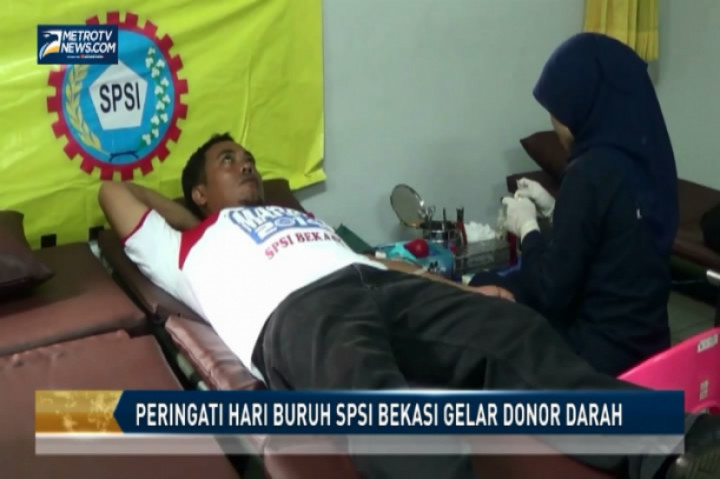 Peringati Hari Buruh SPSI Bekasi Gelar Donor Darah