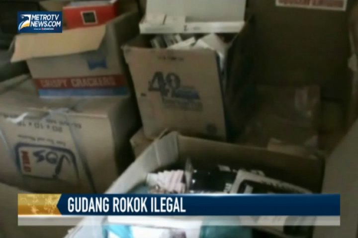 Polisi Gerebek Gudang Rokok Ilegal