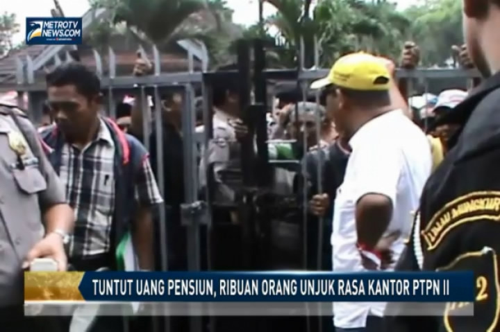 Tuntut Uang Pensiun, Ribuan Orang Unjuk Rasa di Kantor PTPN II 