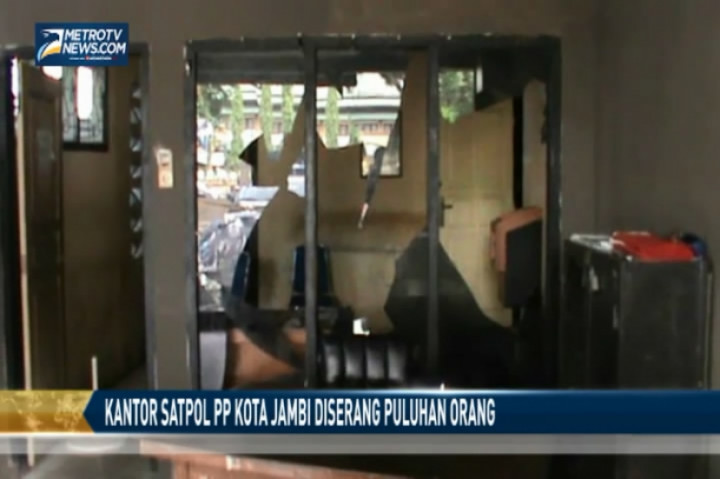 Kantor Satpol PP Kota Jambi Diserang Puluhan Orang
