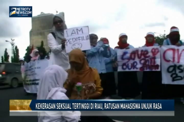 Kekerasan Seksual Tertinggi di Riau, Ratusan Mahasiswa Unjuk Rasa