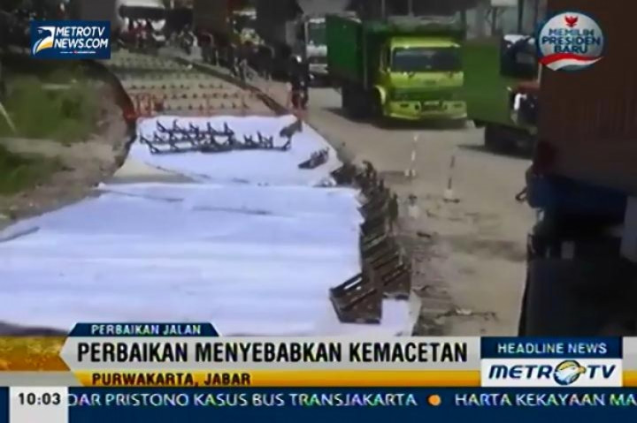 Perbaikan Jalur Selatan Purwakarta Mengakibatkan Kemacetan