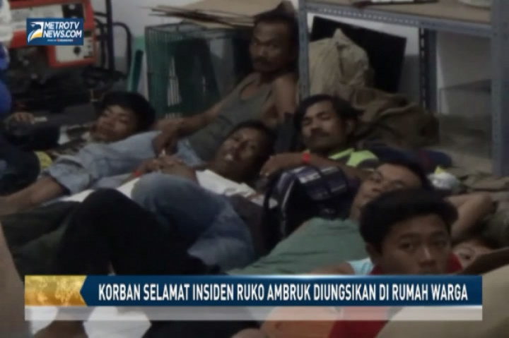 Korban Selamat Insiden Ruko Ambruk Diungsikan di Rumah Warga