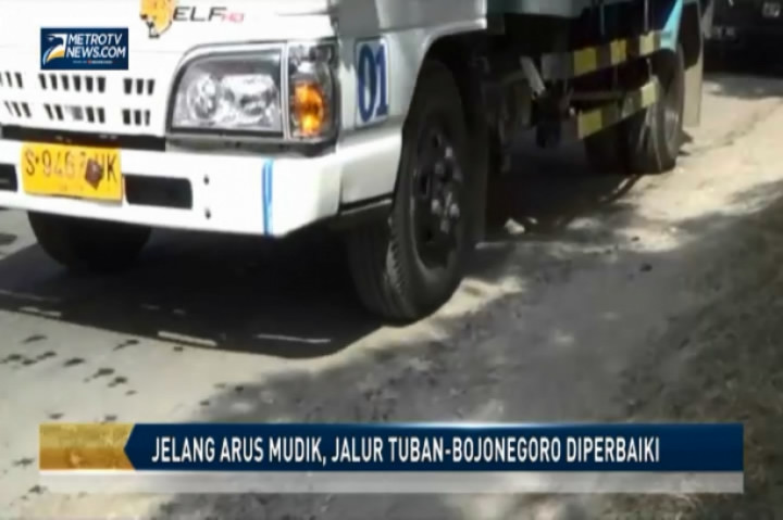 Jelang Arus Mudik, Jalur Tuban-Bojonegoro Diperbaiki