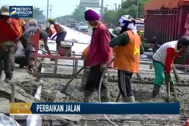 Jelang Mudik, Perbaikan Jalur Pantura Cirebon Terus Dikebut