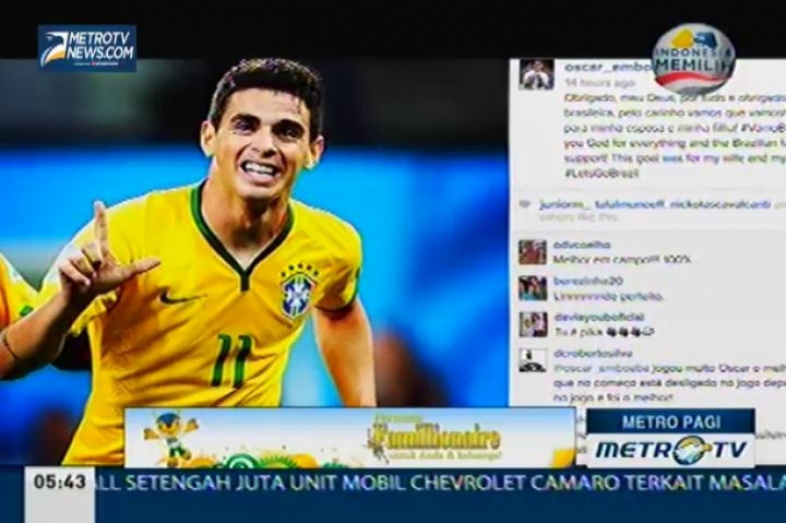 Oskar Pasang Selebrasi di Instragam