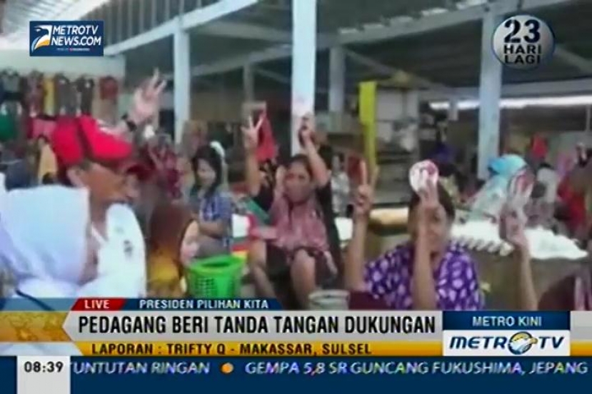 Para Pedagang di Sulsel Gelar Aksi Tanda Tangan Untuk Jokowi-JK
