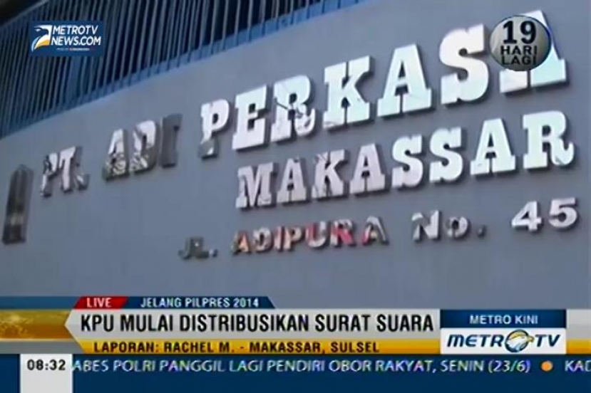 KPU Sulsel Mulai Distribusikan Surat Suara