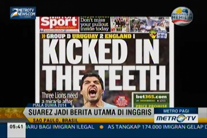 Suarez Jadi Berita Utama di Inggris