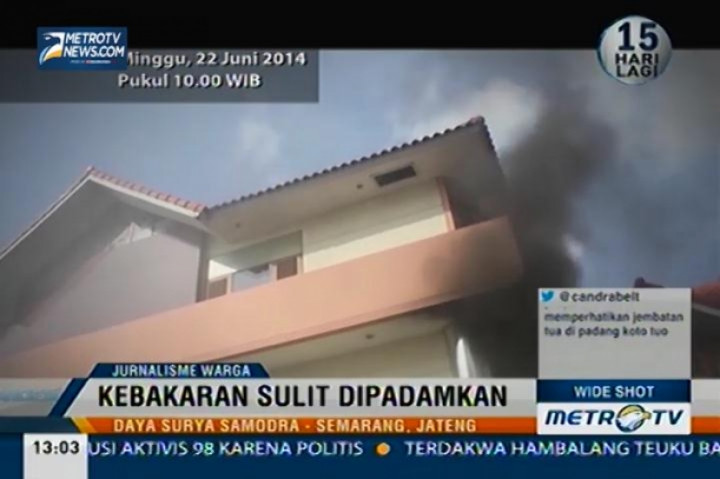 Kebakaran Sulit Dipadamkan 