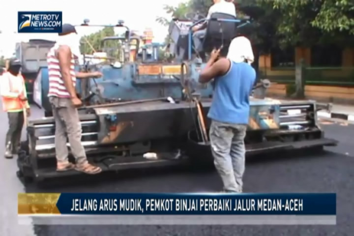 Jelang Arus Mudik, Pemkot Binjai Perbaiki Jalur Medan-Aceh