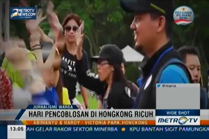 Aksi Demonstrasi Warnai Pilpres di Hongkong