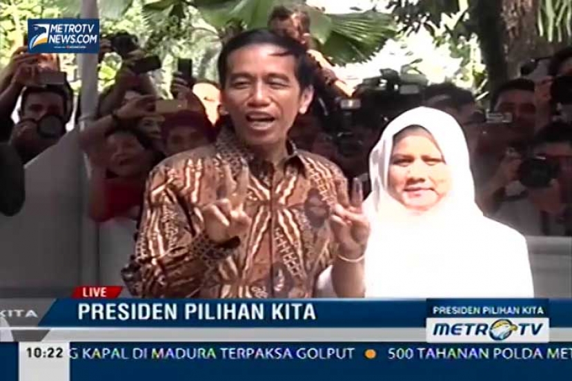 Jokowi Gunakan Hak Suara di TPS 18 Taman Suropati 