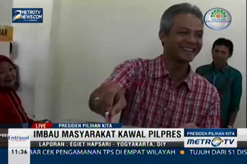 Ganjar Pranowo Gunakan Hak Suara di TPS 02 Gajah Mungkur