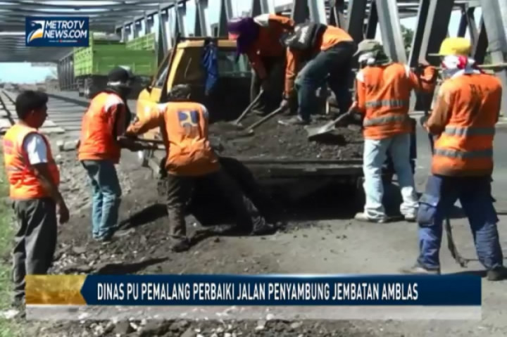 Dinas PU Pemalang Perbaiki Jalan Penyambung Jembatan Amblas