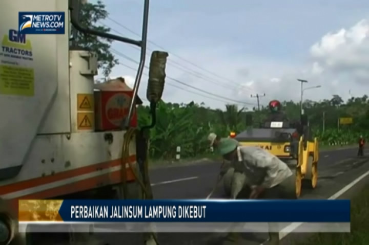 Perbaikan Jalinsum Lampung Dikebut