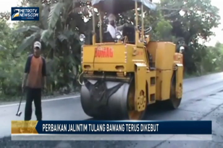 Perbaikan Jalintim Tulang Bawang Terus Dikebut