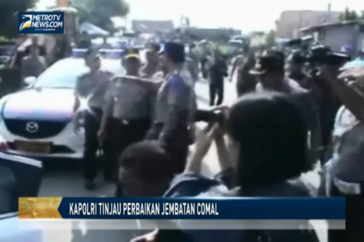 Kapolri Tinjau Perbaikan Jembatan Comal