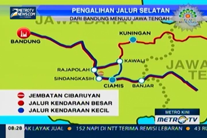 Pascaambruknya Jembatan Cibaruyan Arus Lalu Lintas Dialihkan