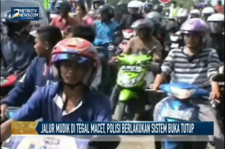 Jalur Mudik di Tegal Macet, Polisi Berlakukan Sistem Buka Tutup